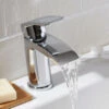 Vellamo Swift Mono Basin Mixer Tap & Waste 2 Vellamo Swift Mono Basin Mixer Tap & Waste -TAP WAREHOUSE Shop vellamo swift chrome waterfall basin mixer tap lifestyle3