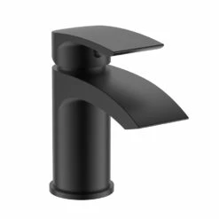 Vellamo Swift Matt Black Basin Mixer Tap & Waste -TAP WAREHOUSE Shop vellamo swift matt black basin mixer tap waterfal