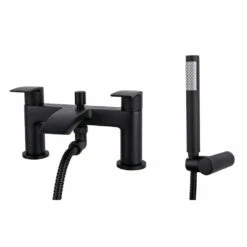 Vellamo Swift Matt Black Bath Shower Mixer & Kit 8 Vellamo Swift Matt Black Bath Shower Mixer & Kit -TAP WAREHOUSE Shop vellamo swift matt black bath sh mixer cutout