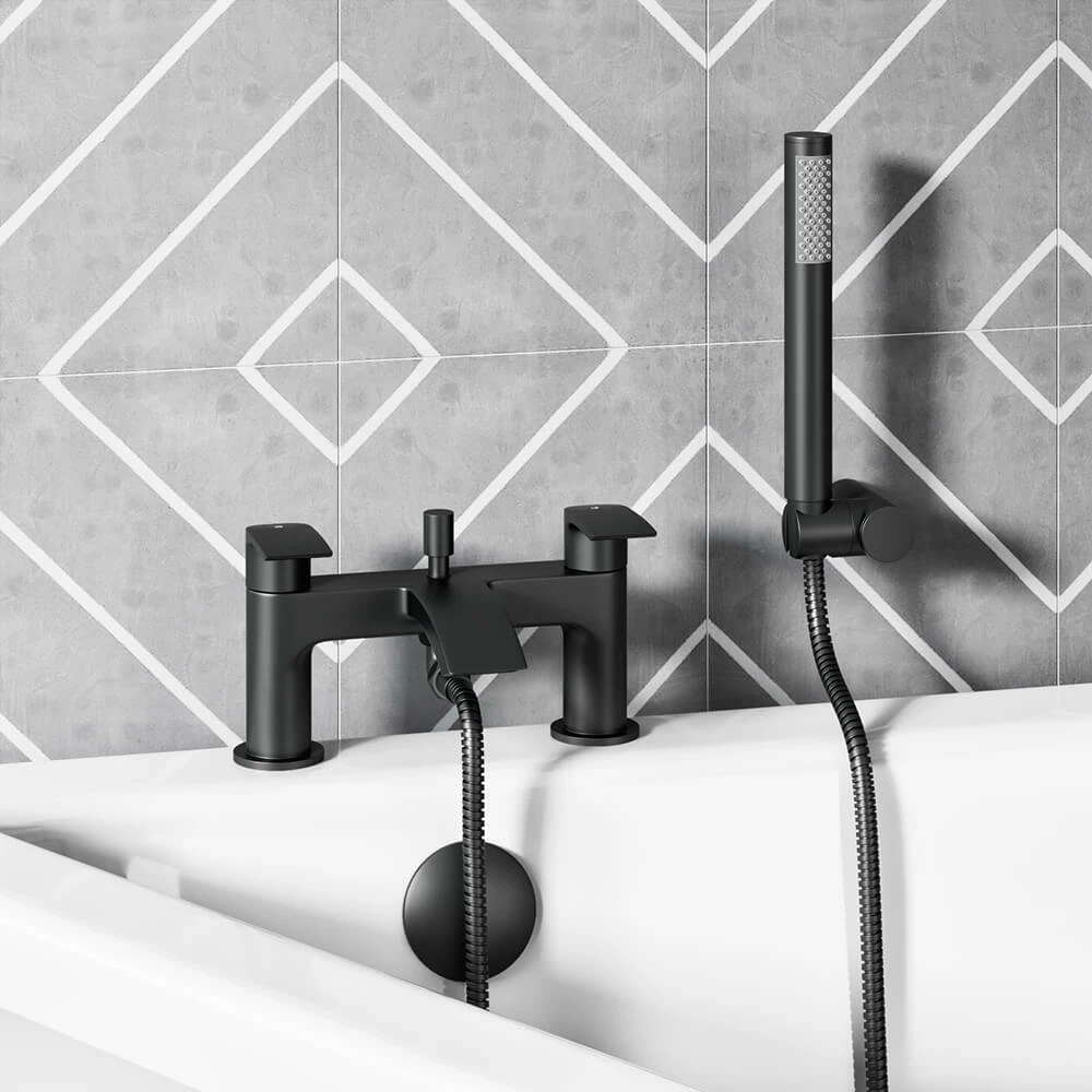 Vellamo Swift Matt Black Bath Shower Mixer & Kit 3 Vellamo Swift Matt Black Bath Shower Mixer & Kit