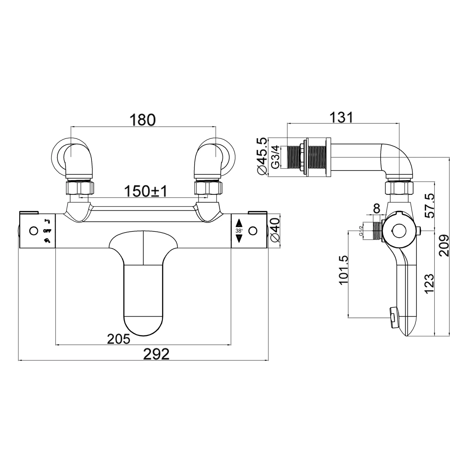 Vellamo Twist Thermostatic Bath Shower Mixer 4 Vellamo Twist Thermostatic Bath Shower Mixer - Image 2