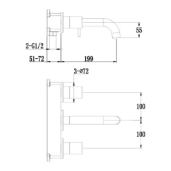 Vellamo Cross Matt Black Crosshead Wall Mounted Tap & Easy Installation Kit -TAP WAREHOUSE Shop vellamo twist 3 hole wall mounted mixer tech