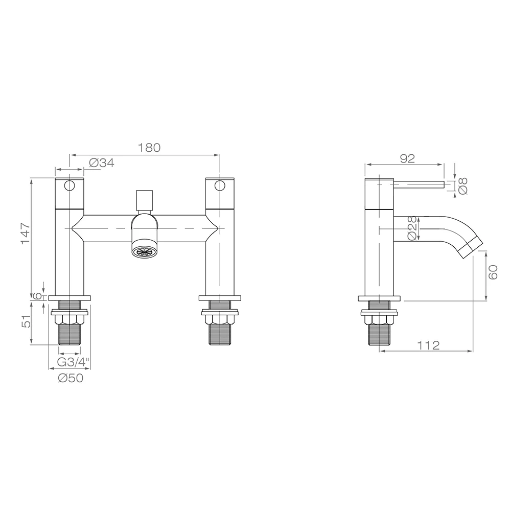 Harbour Clarity Matt Black Bath Shower Mixer Tap & Shower Kit 4 Harbour Clarity Matt Black Bath Shower Mixer Tap & Shower Kit - Image 2