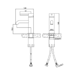 Harbour Clarity Brushed Brass Basin Mixer Tap & Waste 15 Harbour Clarity Brushed Brass Basin Mixer Tap & Waste -TAP WAREHOUSE Shop vellamo twist brushed brass basin tap technical drawing