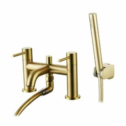 Harbour Clarity Brushed Brass Bath Shower Mixer & Shower Kit -TAP WAREHOUSE Shop vellamo twist brushed brass kit updated