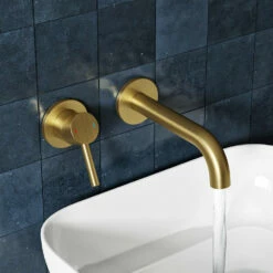 Harbour Clarity Brushed Brass Wall Mounted Basin Mixer Tap