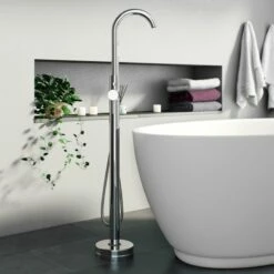 Vellamo Twist Freestanding Bath Shower Mixer Tap