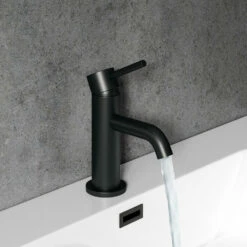 Harbour Clarity Matt Black Mini Basin Mixer Tap & Waste