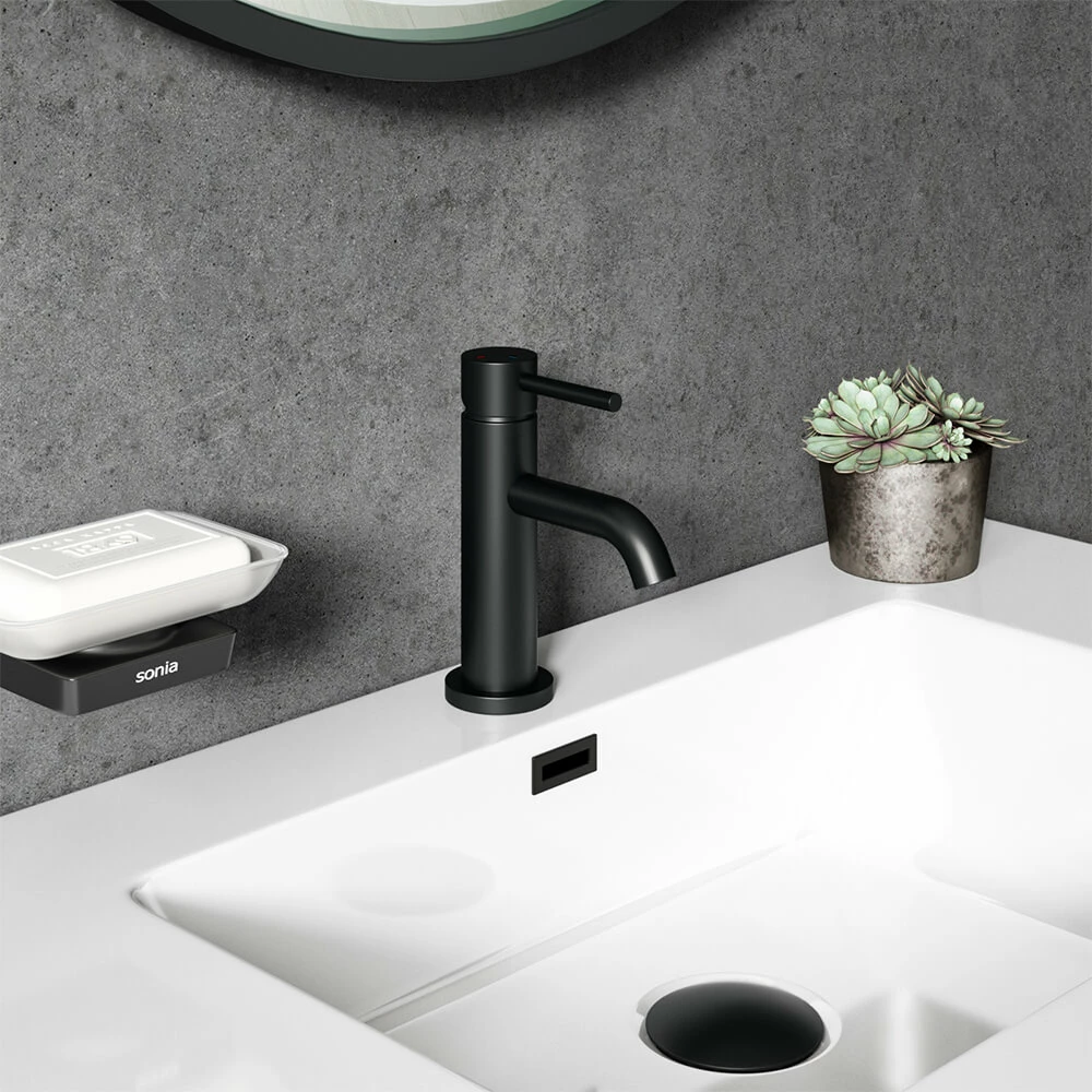 Harbour Clarity Matt Black Basin Mixer Tap & Waste 6 Harbour Clarity Matt Black Basin Mixer Tap & Waste - Image 4