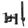 Harbour Clarity Matt Black Bath Shower Mixer Tap & Shower Kit -TAP WAREHOUSE Shop vellamo twist matt black bath and shower mixer cutout image