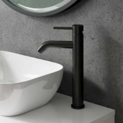 Harbour Clarity Matt Black Tall Basin Mixer Tap