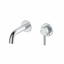 Vellamo Twist Wall Mounted Basin Mixer Tap & Easy Plumb Installation Kit