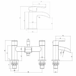 Vellamo Venta Basin Mixer & Bath Shower Mixer Pack 13 Vellamo Venta Basin Mixer & Bath Shower Mixer Pack -TAP WAREHOUSE Shop vellamo venta basin bath shower bundle techdraw
