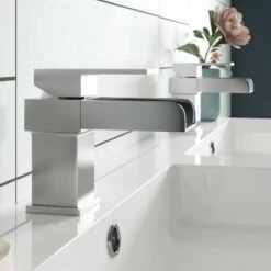 Vellamo Maya Waterfall Basin Mixer With Clicker Waste