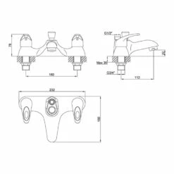 Vellamo Loop Bath Shower Mixer With Shower Kit -TAP WAREHOUSE Shop vellamoloop veldvbsmloop tech