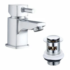Vellamo Quadro Cloakroom Small Basin Mixer Tap & Waste 10 Vellamo Quadro Cloakroom Small Basin Mixer Tap & Waste -TAP WAREHOUSE Shop velquad02 wa93b cutouts