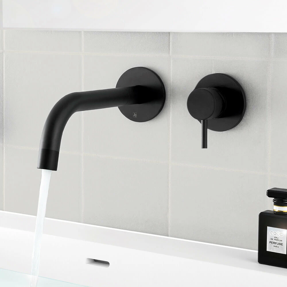 VOS Single Lever Wall Mounted Basin Mixer - Matt Black 3 VOS Single Lever Wall Mounted Basin Mixer - Matt Black