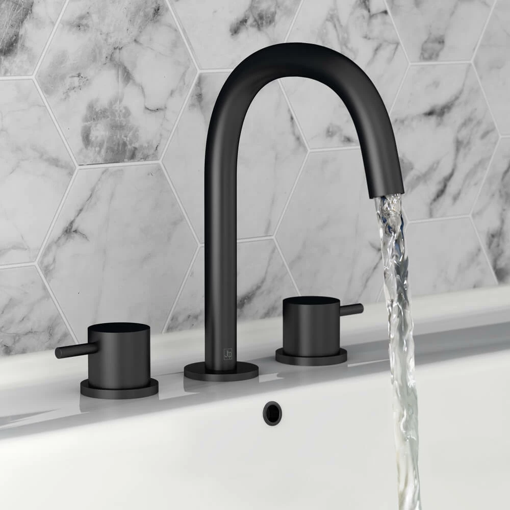 VOS 3 Hole Deck Mounted Basin Mixer - Matt Black 3 VOS 3 Hole Deck Mounted Basin Mixer - Matt Black