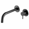 VOS Single Lever Wall Mounted Basin Mixer With Designer Handle - Matt Black 1 VOS Single Lever Wall Mounted Basin Mixer With Designer Handle - Matt Black -TAP WAREHOUSE Shop vos designer matt black wall 2 hole basin tap