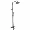 VOS Exposed 3 Outlet Rigid Riser Thermostatic Shower Set - Brushed Black 2 VOS Exposed 3 Outlet Rigid Riser Thermostatic Shower Set - Brushed Black -TAP WAREHOUSE Shop vos exposed 3 outlet riser shower set b black cutout