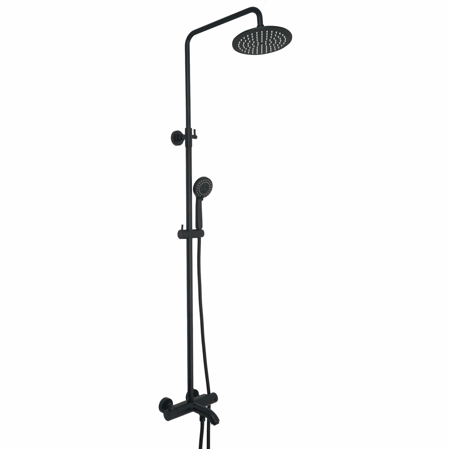 VOS Exposed 3 Outlet Rigid Riser Thermostatic Shower Set - Matt Black 3 VOS Exposed 3 Outlet Rigid Riser Thermostatic Shower Set - Matt Black