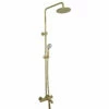 VOS Exposed 3 Outlet Rigid Riser Thermostatic Shower Set - Brushed Brass 2 VOS Exposed 3 Outlet Rigid Riser Thermostatic Shower Set - Brushed Brass -TAP WAREHOUSE Shop vos exposed 3 outlet riser shower set brass cutout