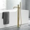 VOS Floorstanding Bath Shower Mixer - Brushed Brass -TAP WAREHOUSE Shop vos freestanding bath shower mixer brushed brass