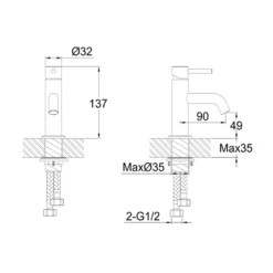 VOS Mini Single Lever Basin Mixer - Matt Black -TAP WAREHOUSE Shop vos mini single lever basin mixer 27025bbl tech
