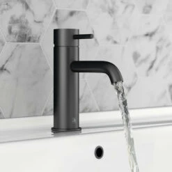 VOS Single Lever Basin Mixer With Designer Handle - Matt Black