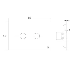 VOS Stainless Steel Pneumatic Flush Plate - Brushed Brass 15 VOS Stainless Steel Pneumatic Flush Plate - Brushed Brass -TAP WAREHOUSE Shop vos pneumatic flush plate technical drawing