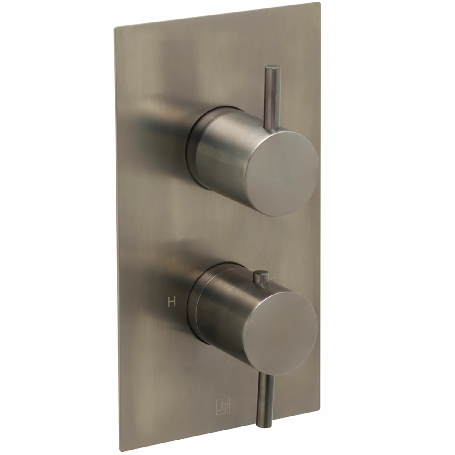 VOS Concealed Dual Outlet 2 Handle Shower Valve, Fixed Head & Shower Handset Kit - Brushed Black 4 VOS Concealed Dual Outlet 2 Handle Shower Valve, Fixed Head & Shower Handset Kit - Brushed Black - Image 2