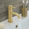 VOS Single Lever Basin Mixer Tap - Brushed Brass -TAP WAREHOUSE Shop vos single lever basin mixer brushed brass