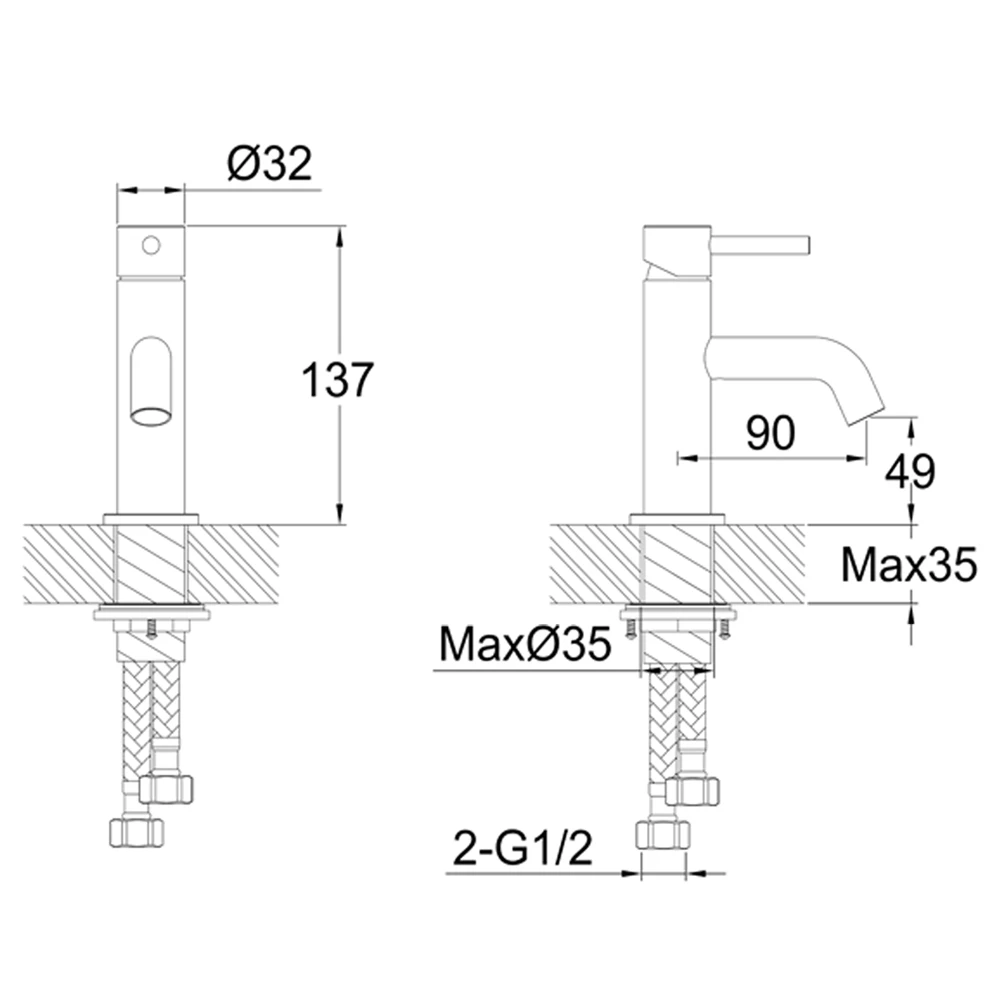 VOS Mini Single Lever Basin Mixer - Brushed Bronze 4 VOS Mini Single Lever Basin Mixer - Brushed Bronze - Image 2