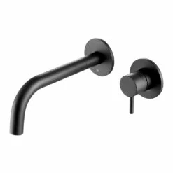 VOS Single Lever Wall Mounted Basin Mixer - Matt Black 12 VOS Single Lever Wall Mounted Basin Mixer - Matt Black -TAP WAREHOUSE Shop vos single lever wall basin mixer matt black