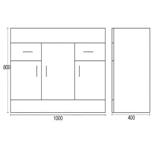 Jack Minimalist 1000mm White Gloss Floor Standing Vanity Unit & Basin 7 Jack Minimalist 1000mm White Gloss Floor Standing Vanity Unit & Basin - Image 5