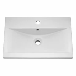 Jack Minimalist 600mm White Gloss Floor Standing Vanity Unit & Basin -TAP WAREHOUSE Shop vtnb600 hero