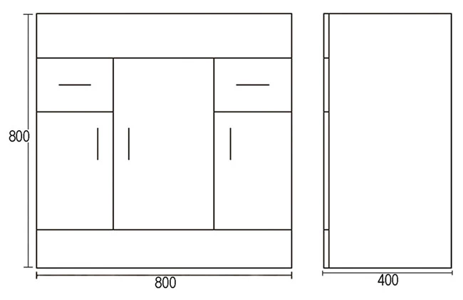 Jack Minimalist 800mm White Gloss Floor Standing Vanity Unit & Basin 8 Jack Minimalist 800mm White Gloss Floor Standing Vanity Unit & Basin - Image 6