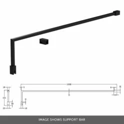 Vellamo City 8mm Easy Clean Matt Black Framed Walk In Panel & Fixed Return Panel - 1100mm -TAP WAREHOUSE Shop wetroom panel support bar banner 4