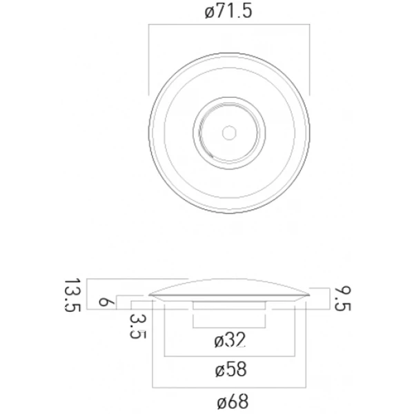 Round White Ceramic Top To Suit Vado Universal Basin Waste 4 Round White Ceramic Top To Suit Vado Universal Basin Waste - Image 2