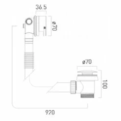 Vado Overflow Bath Filler With Clic-Clac Waste Operation 7 Vado Overflow Bath Filler With Clic-Clac Waste Operation -TAP WAREHOUSE Shop wg 81389 c p line drawing