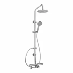 Sagittarius Xanda Deck Mounted Thermostatic Bath Filler With Rigid Riser Shower Kit