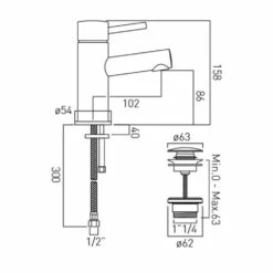 Vado Zoo Mono Basin Mixer With Clicker Waste -TAP WAREHOUSE Shop zoo 100 cc c p tech